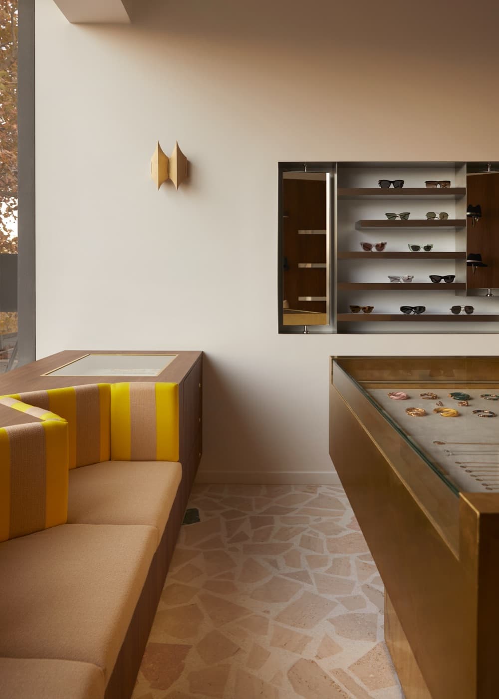 A sunglasses and fine jewellery display at the Grace Brighton boutique